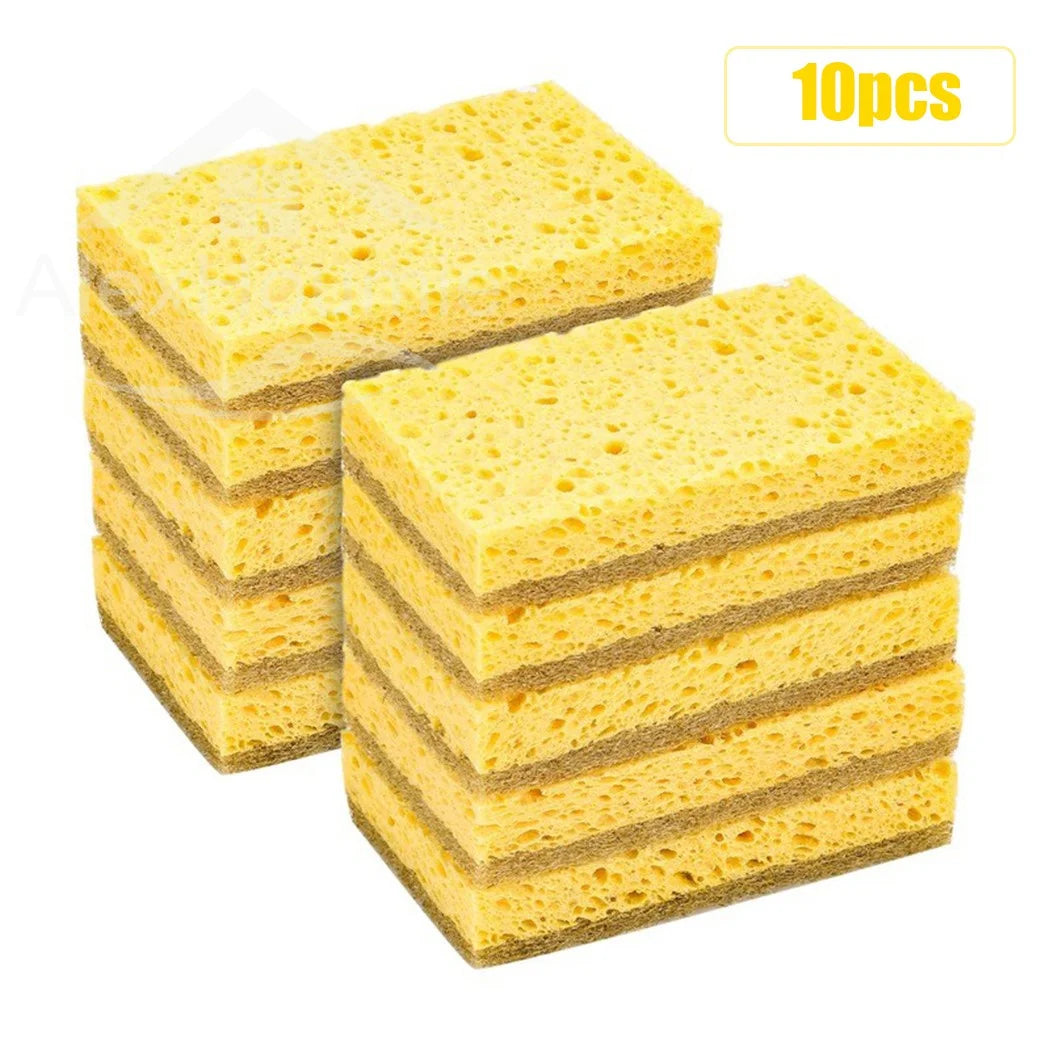 EcoScrub Wood Pulp Scouring Pads — Biodegradable & Compostable Kitchen Sponges (10-Pack)