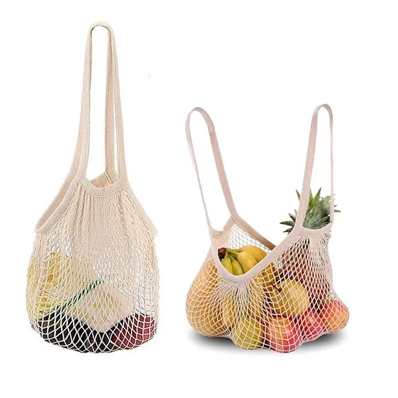 EcoCarry Reusable Cotton Mesh Tote Bags — Organic Washable Grocery Bags for Fruits & Vegetables