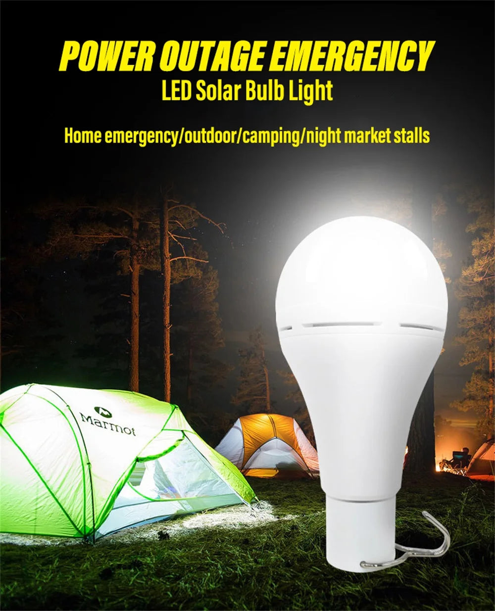 SunGlow Portable LED Solar Lamp — Waterproof Hanging Light for Outdoors