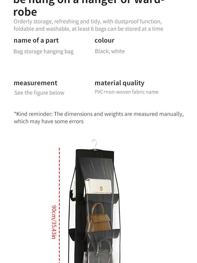 Elegance Keeper: Foldable 6-Pocket Handbag Organizer