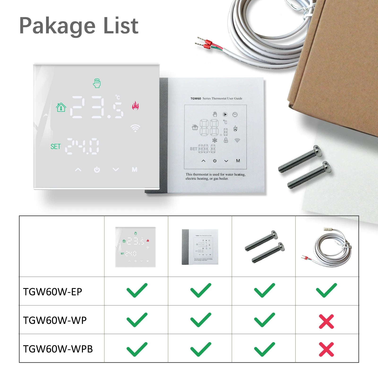 ThermoSmart WiFi Thermostat — Smart Temperature Controller for Electric Heating & Gas Boilers