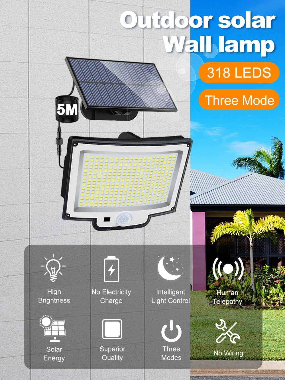 LumaGuard Solar Wall Light — 328/348 LED Super Bright Motion Sensor