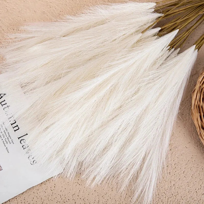 BohoBliss Faux Reed Bouquet – 10PCS Artificial Reed Flowers