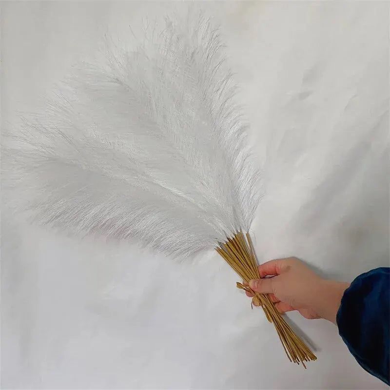 BohoBliss Faux Reed Bouquet – 10PCS Artificial Reed Flowers