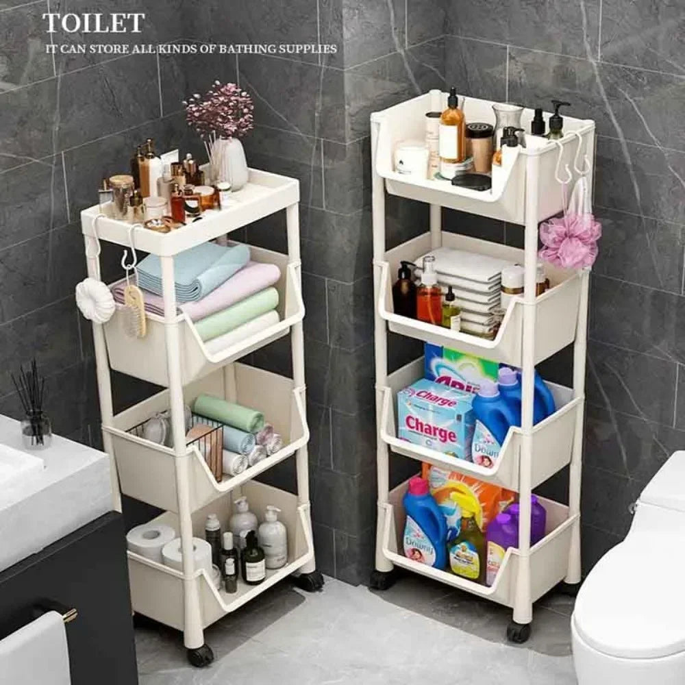 SlimSpace Trolley Storage Rack — Narrow Slit Organizer for Kitchen, Bathroom & Living Room