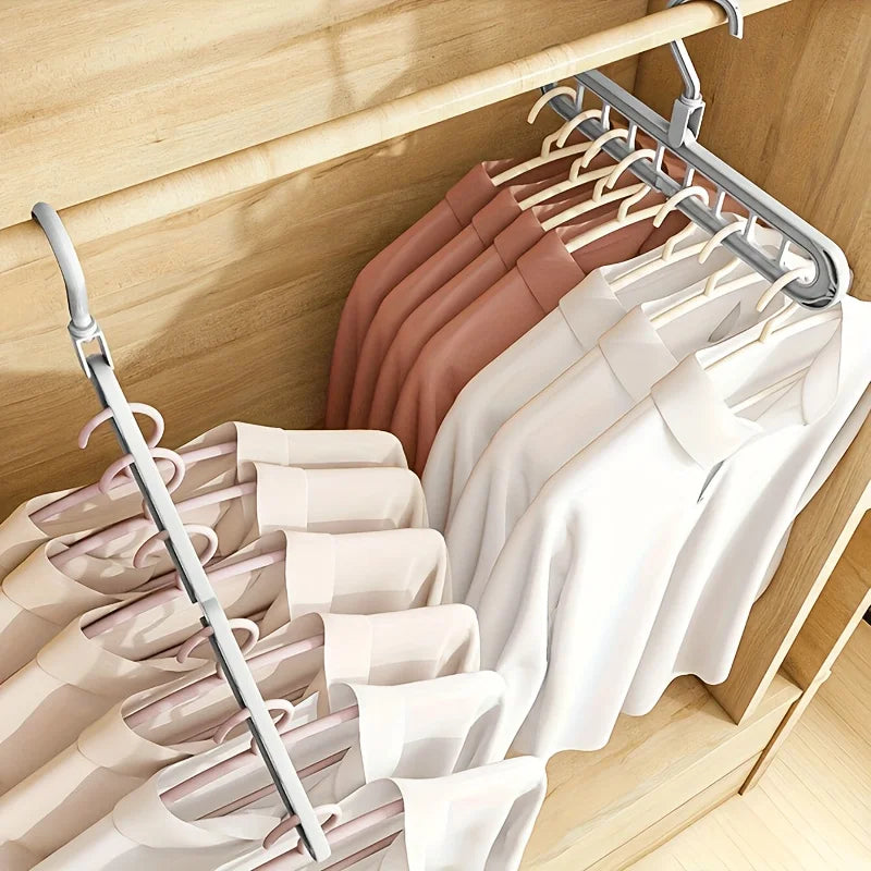 FlexiHang Foldable Hangers — 9-Hole Heavy Duty Space-Saving Clothes Organizers (3PCS Set)