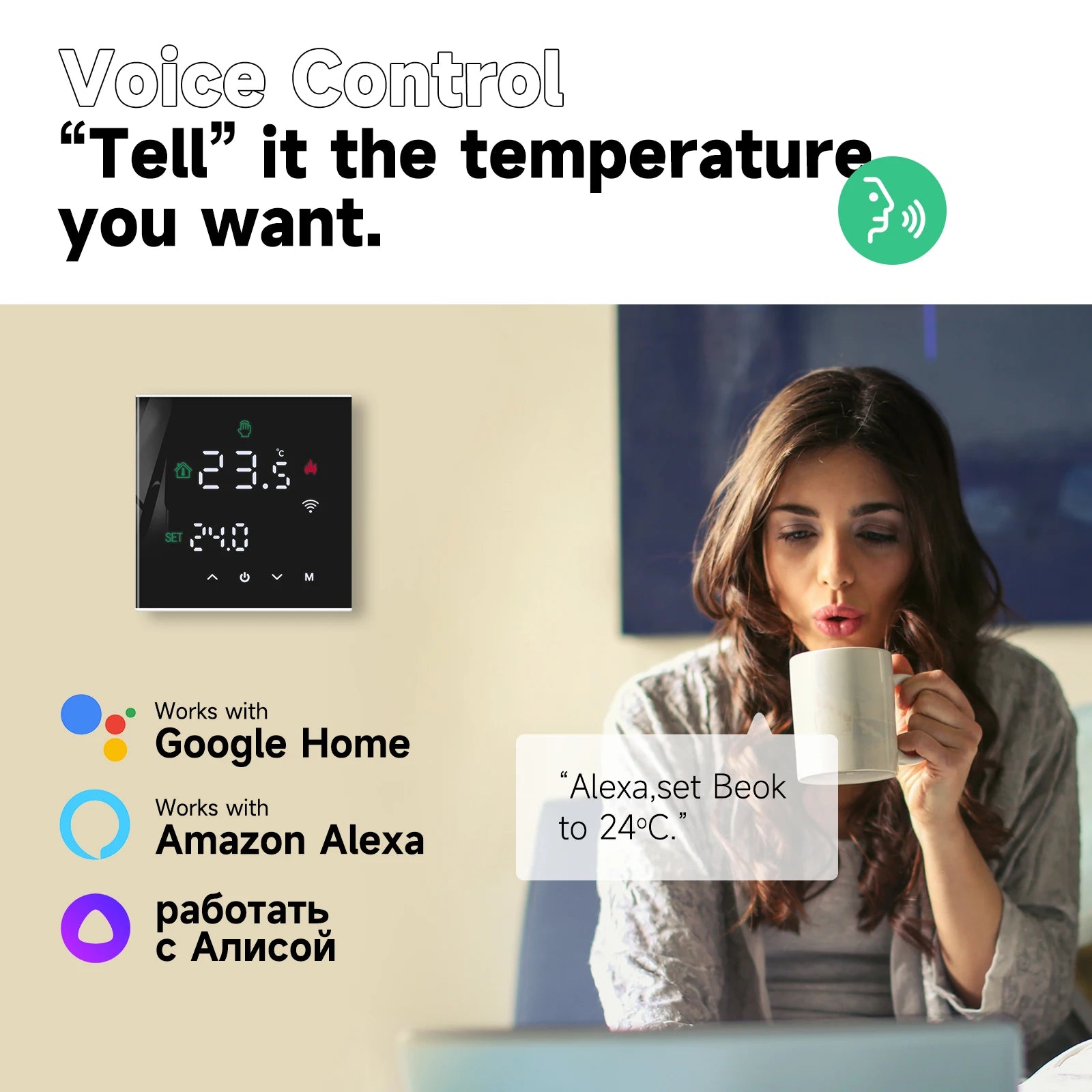 ThermoSmart WiFi Thermostat — Smart Temperature Controller for Electric Heating & Gas Boilers