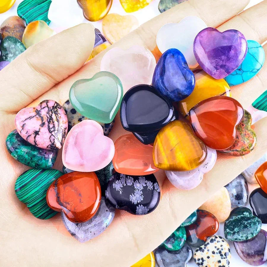 Heart Shape Natural Crystal Healing Stones
