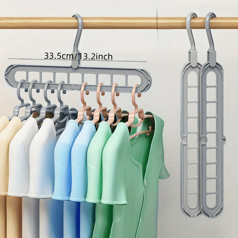 FlexiHang Foldable Hangers — 9-Hole Heavy Duty Space-Saving Clothes Organizers (3PCS Set)