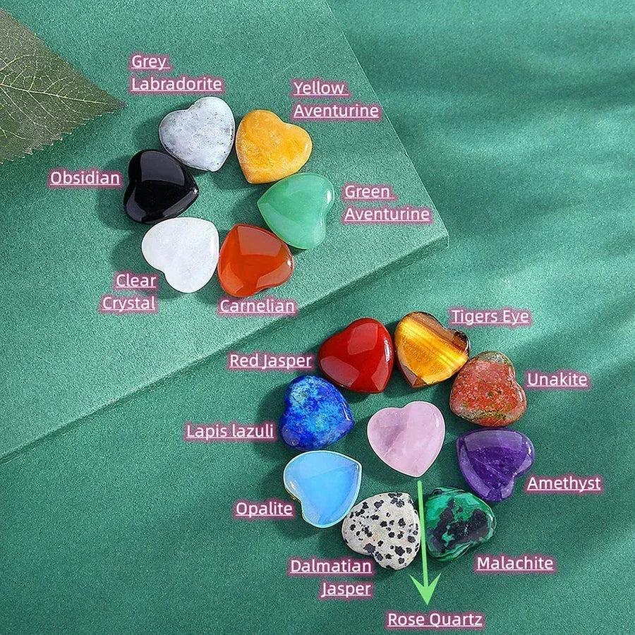 Heart Shape Natural Crystal Healing Stones