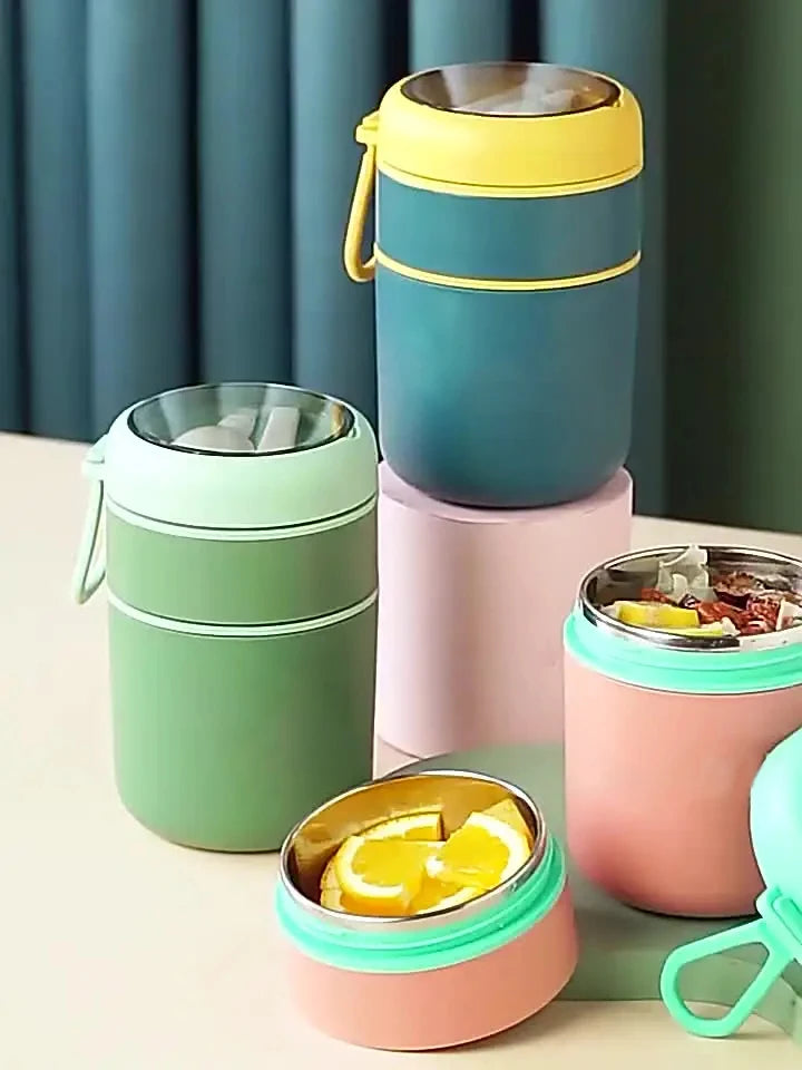 HeatLock Insulated Food Jar — Stainless Steel Thermos for Hot & Cold Meals (530ml/710ml)