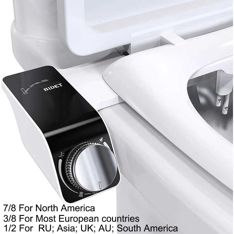 AquaLux Comfort Bidet – Non-Electric Dual Nozzle Attachment with Hot & Cold Water