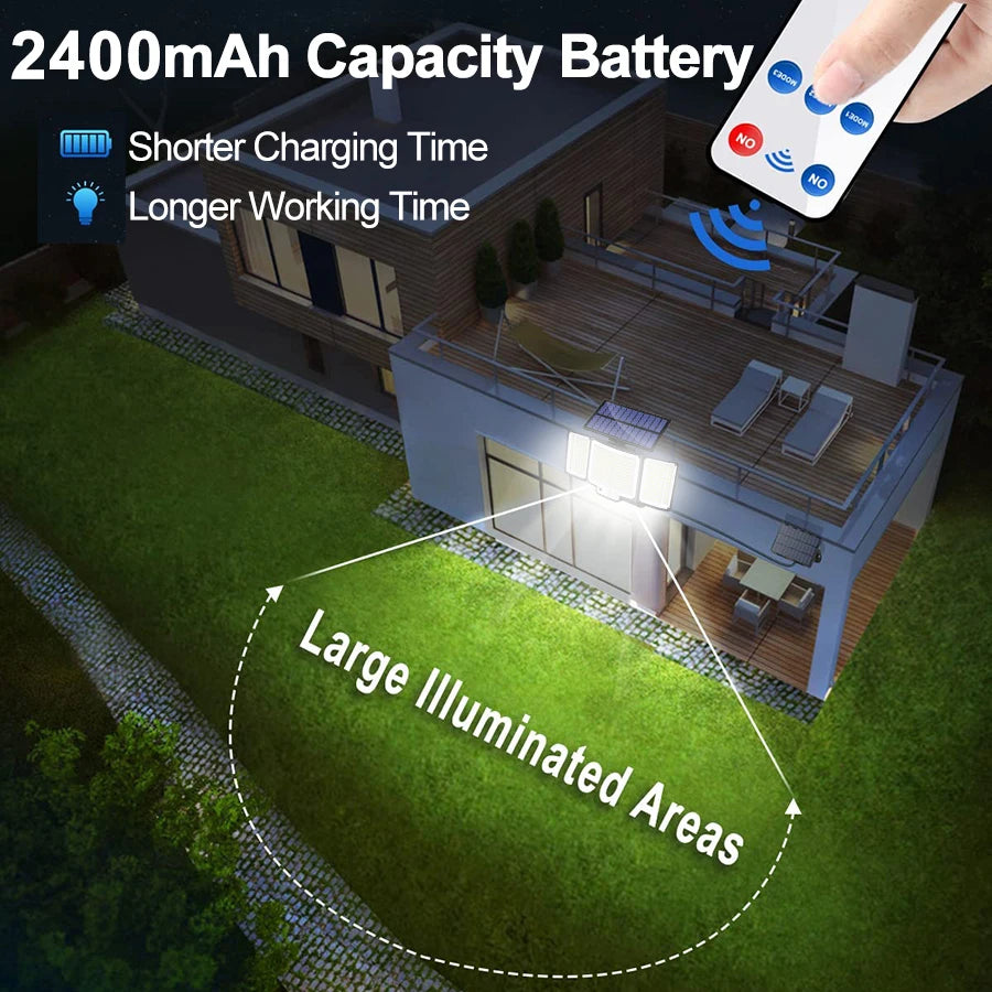LumaGuard Solar Wall Light — 328/348 LED Super Bright Motion Sensor