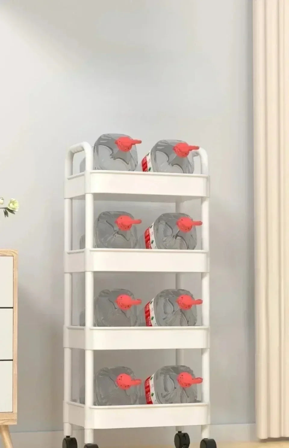 FlexiStore Mobile Storage Rack — 3/4 Tier Trolley Organizer with Wheels for Kitchen & Home