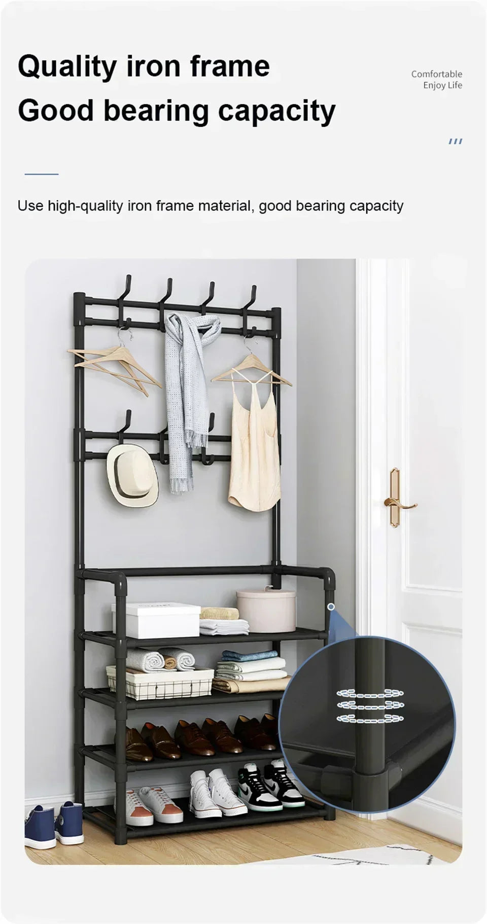 Multi-Layer Shoe and Clothes Storage Rack