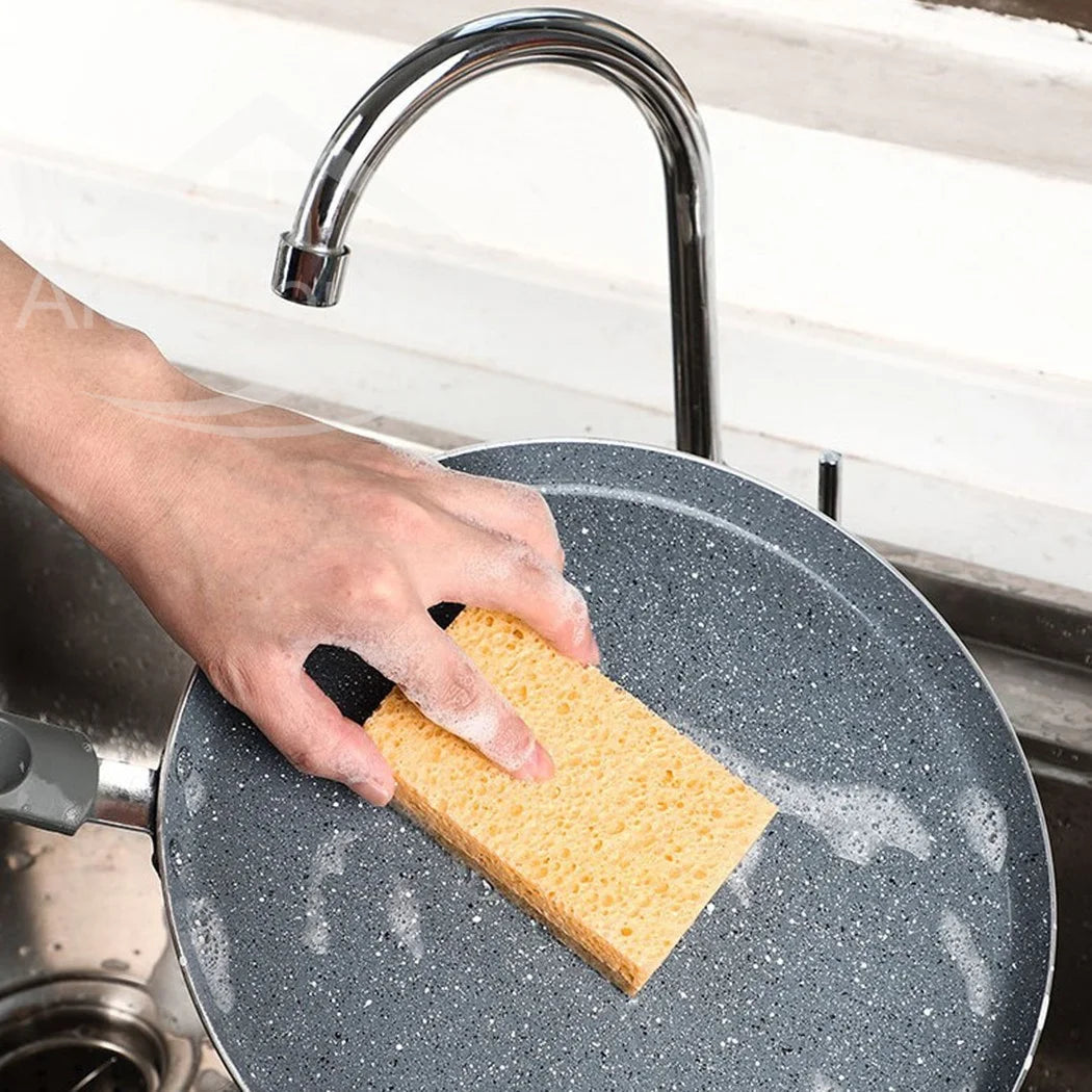 EcoScrub Wood Pulp Scouring Pads — Biodegradable & Compostable Kitchen Sponges (10-Pack)