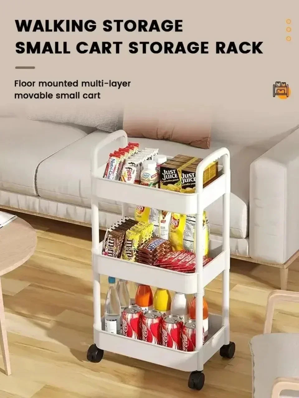 FlexiStore Mobile Storage Rack — 3/4 Tier Trolley Organizer with Wheels for Kitchen & Home