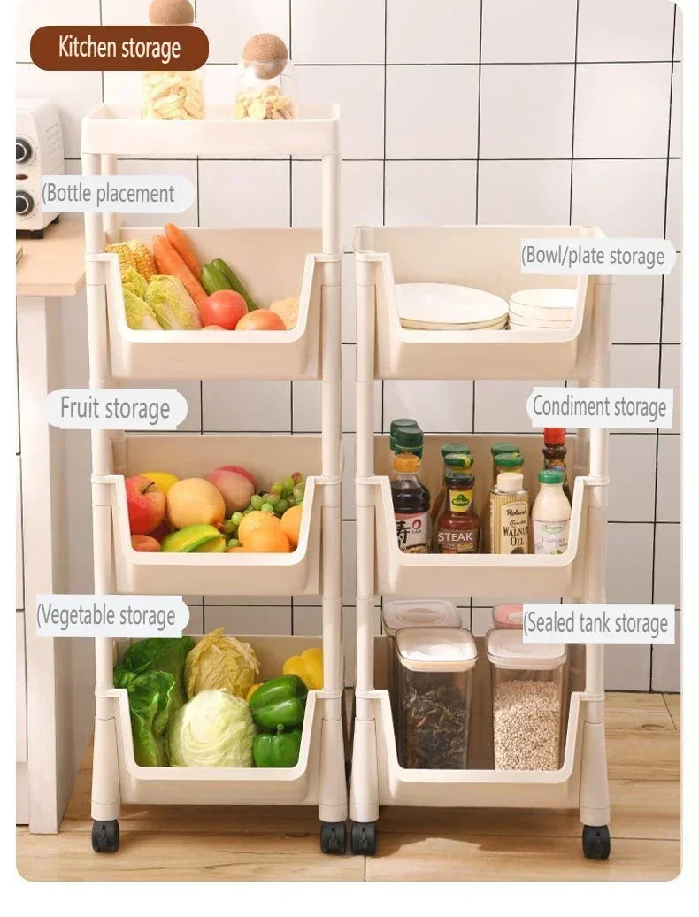 SlimSpace Trolley Storage Rack — Narrow Slit Organizer for Kitchen, Bathroom & Living Room