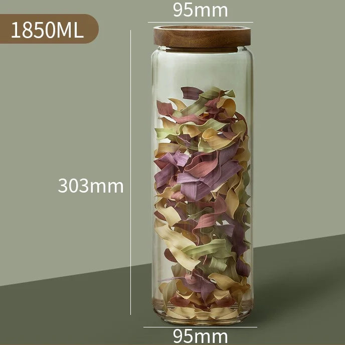 NatureSeal Glass Canister Set — Airtight Food Storage Jars with Wooden Lids