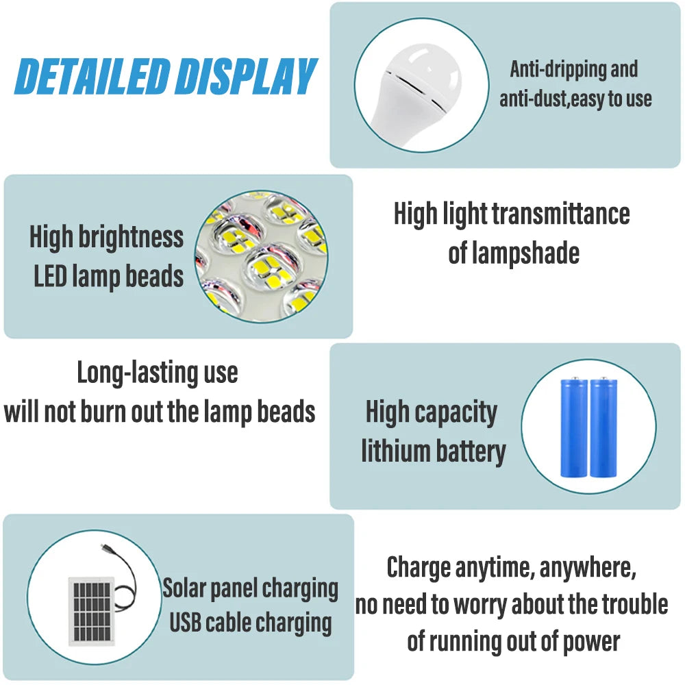 SunGlow Portable LED Solar Lamp — Waterproof Hanging Light for Outdoors