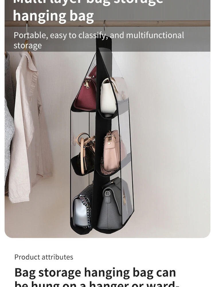 Elegance Keeper: Foldable 6-Pocket Handbag Organizer
