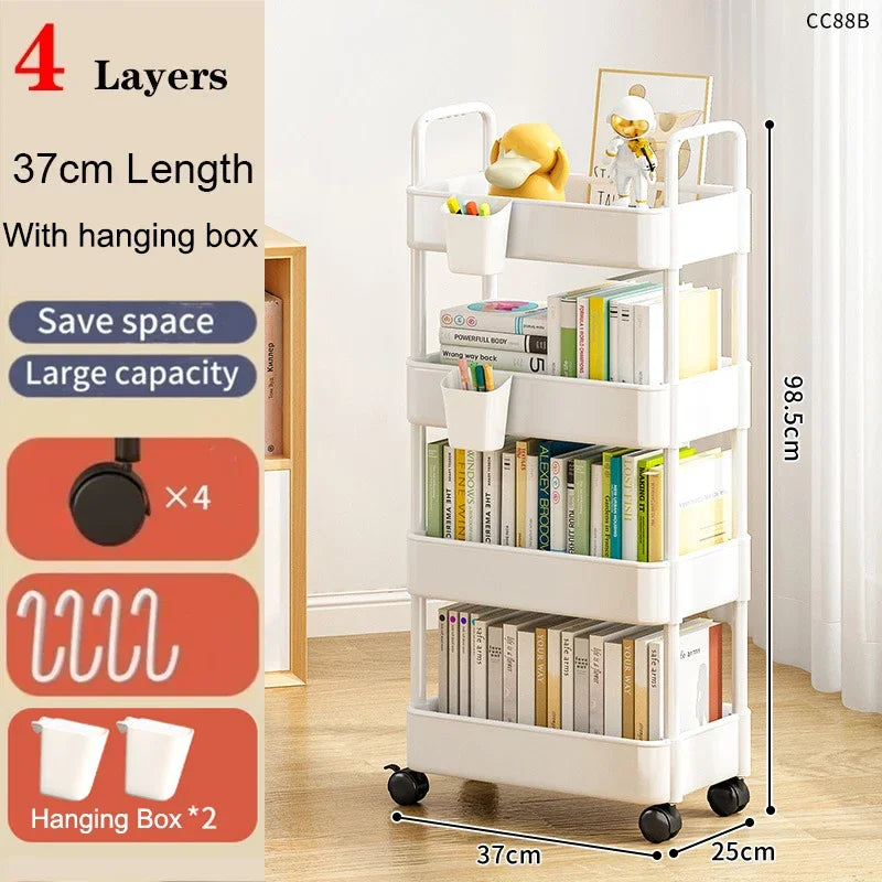 FlexiStore Mobile Storage Rack — 3/4 Tier Trolley Organizer with Wheels for Kitchen & Home