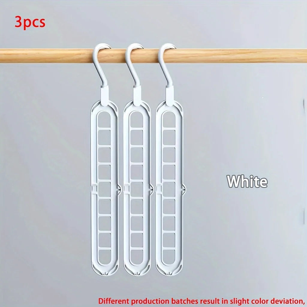 FlexiHang Foldable Hangers — 9-Hole Heavy Duty Space-Saving Clothes Organizers (3PCS Set)