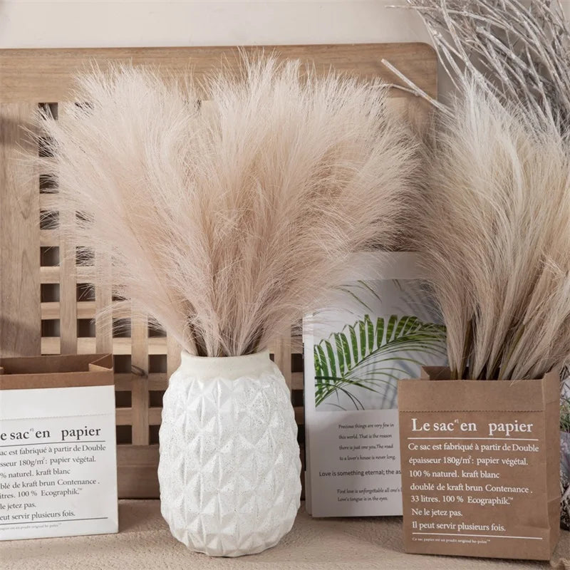 BohoBliss Faux Reed Bouquet – 10PCS Artificial Reed Flowers