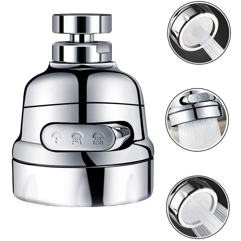 HydroFlex 360° Swivel Faucet Aerator — Dual Mode Water-Saving Nozzle