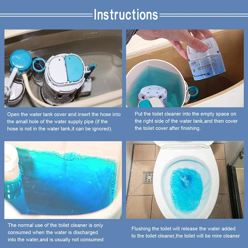 BlueWave Automatic Toilet Bowl Cleaner — Blue Bubble Deodorizing Tablets