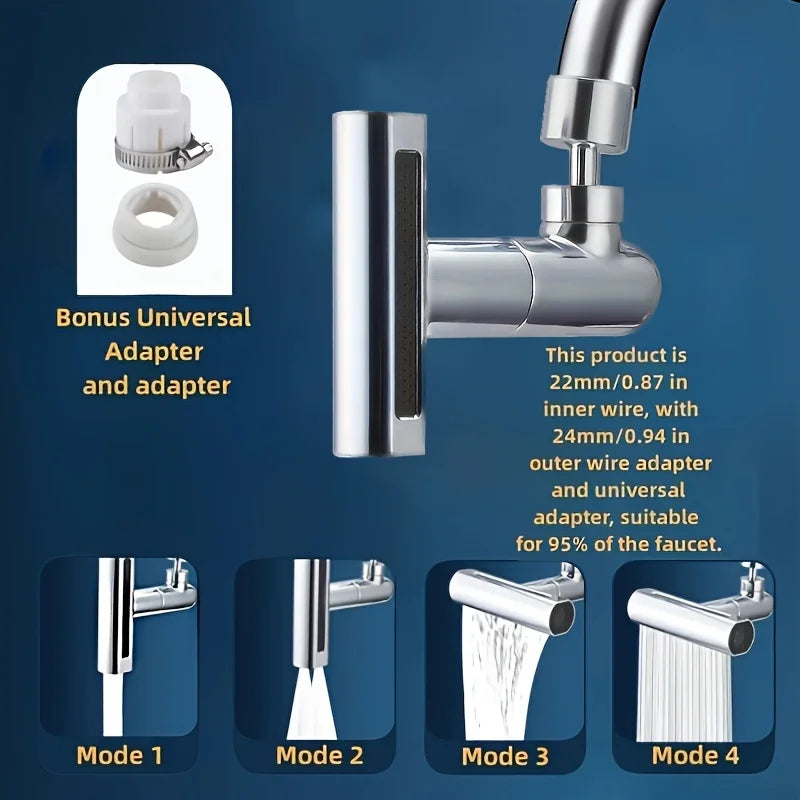 AquaFlex 4-in-1 Kitchen Faucet – Universal Swivel with 360° Rotation