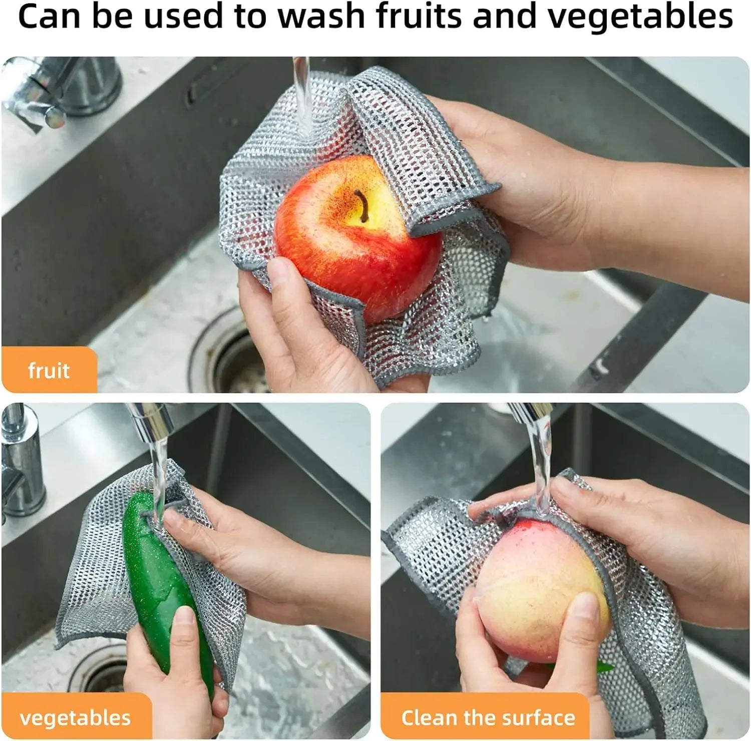 SteelShine Magic Wire Cleaning Cloths — Double-Sided Thickened Metal Scrubber for Dishes & Pots