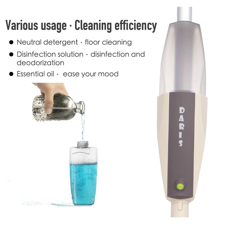 MagicMop Spray Mop Set — Flat Rotating Mop with Reusable Microfiber Pads