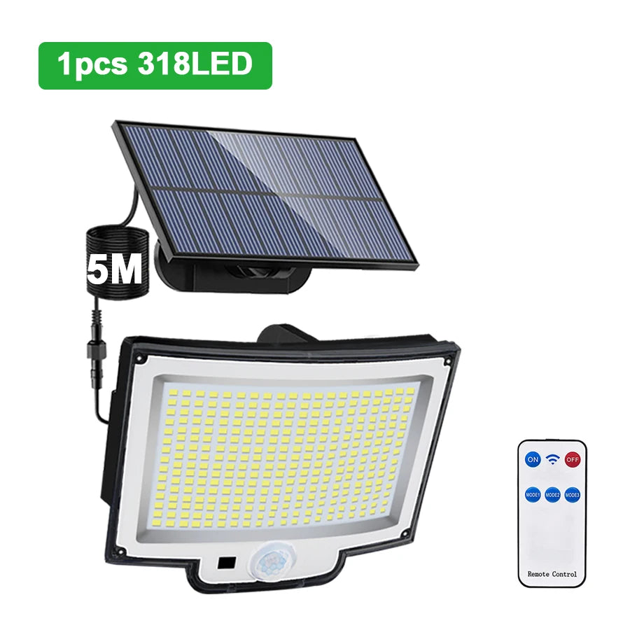 LumaGuard Solar Wall Light — 328/348 LED Super Bright Motion Sensor