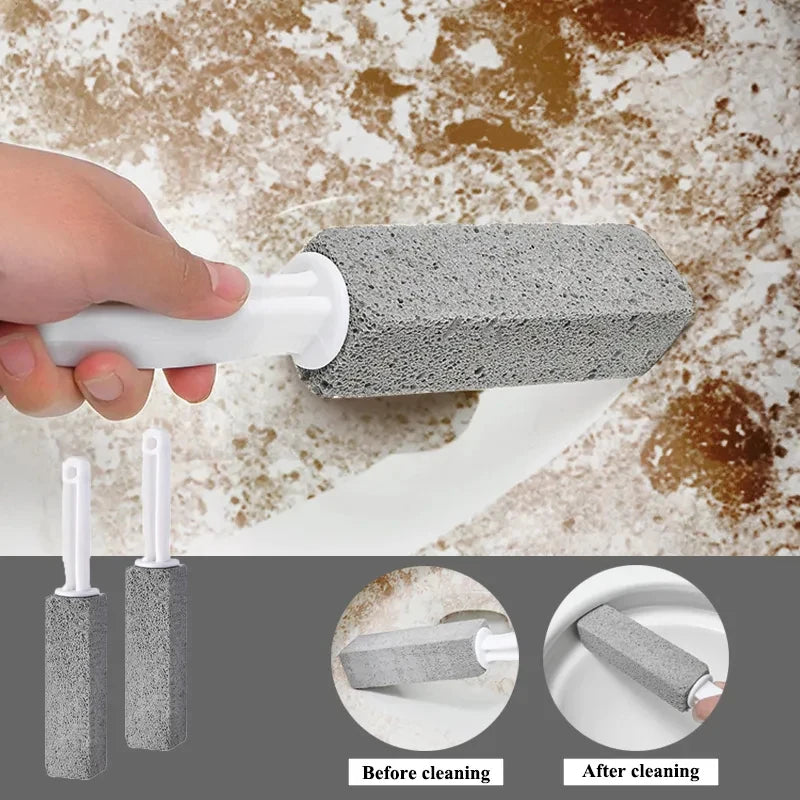 PumiClean Pumice Stone Toilet Brush — Manual Stain Remover for Toilet, Bathtub & Sink