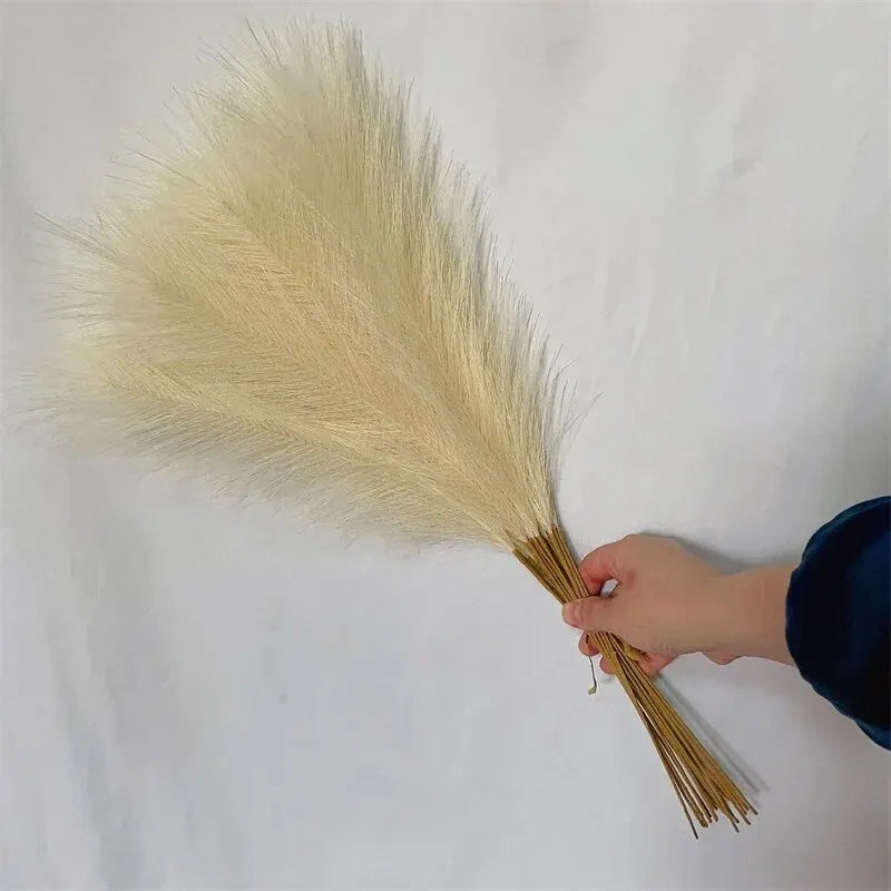 BohoBliss Faux Reed Bouquet – 10PCS Artificial Reed Flowers