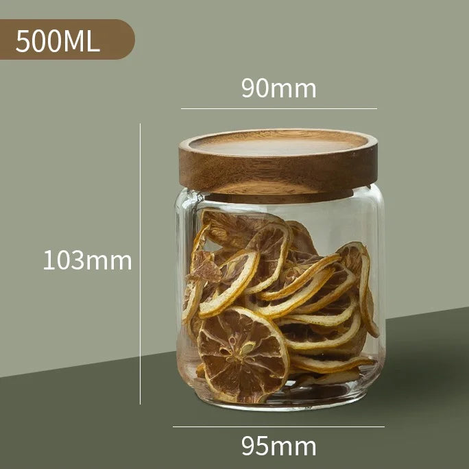 NatureSeal Glass Canister Set — Airtight Food Storage Jars with Wooden Lids
