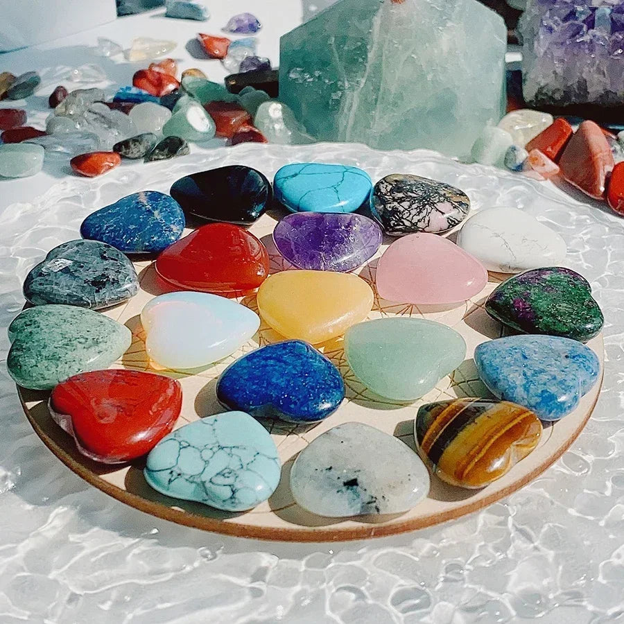 Heart Shape Natural Crystal Healing Stones