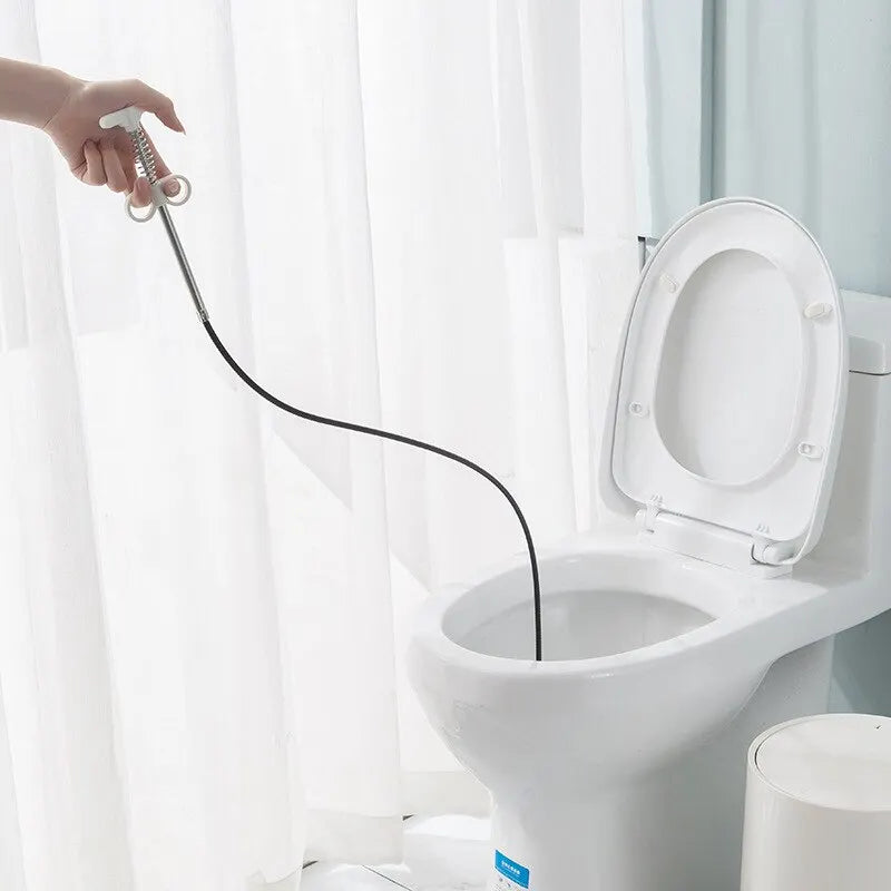 DrainMaster 160CM Sewer Snake — Spring Pipe Dredging Tool