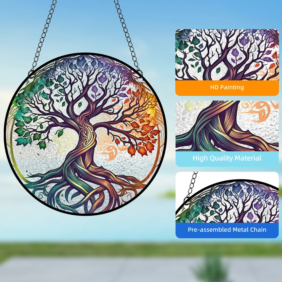 Radiant Tree of Life Window Ornament