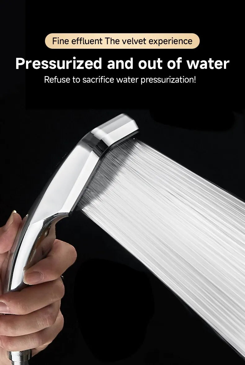 RainSpa 300-Jet Pressurized Showerhead — Water-Saving Rainfall Experience