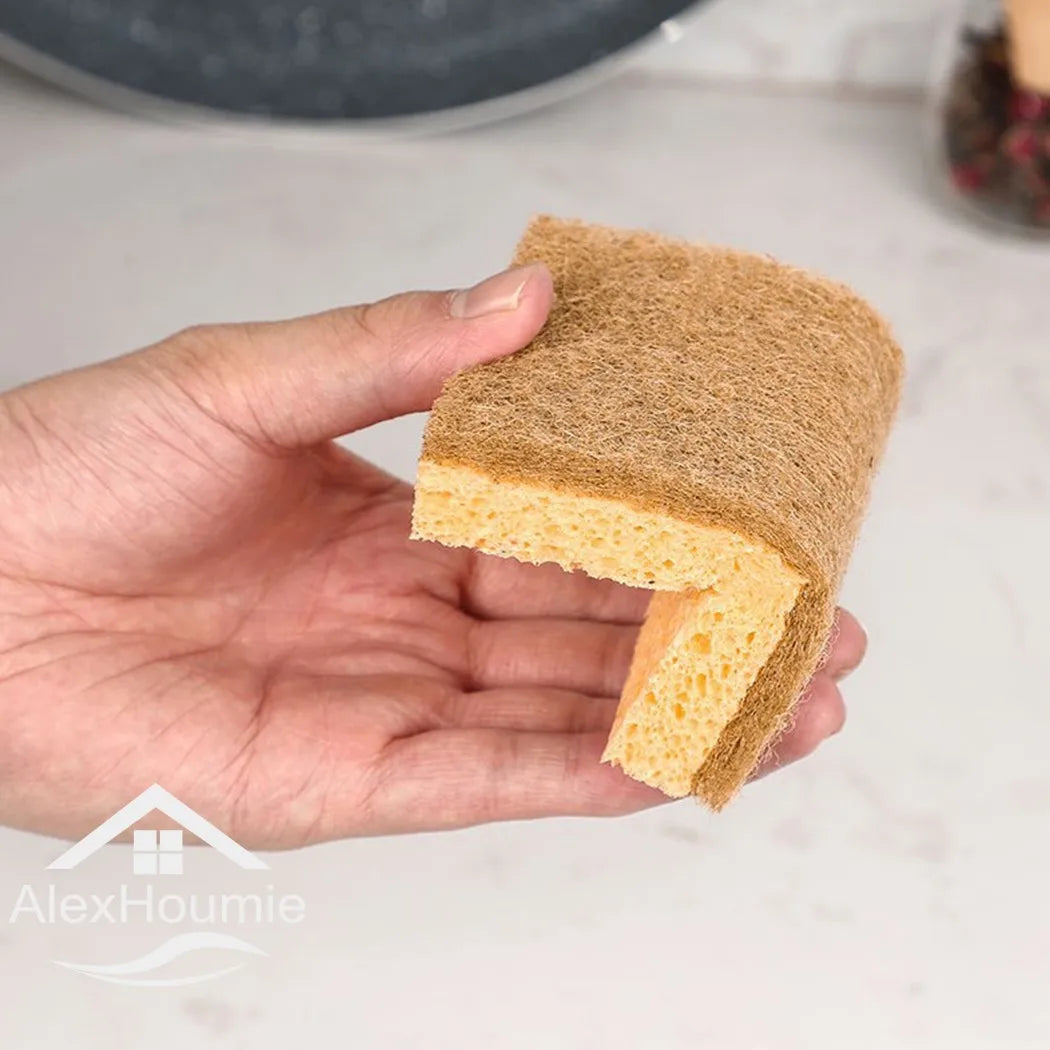 EcoScrub Wood Pulp Scouring Pads — Biodegradable & Compostable Kitchen Sponges (10-Pack)