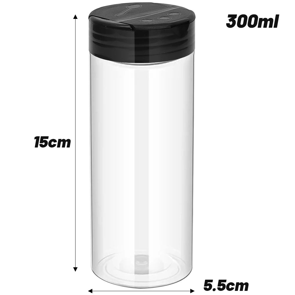 SpiceClear 24-Piece Seasoning Jar Set — Reusable Transparent Spice Containers for Kitchen