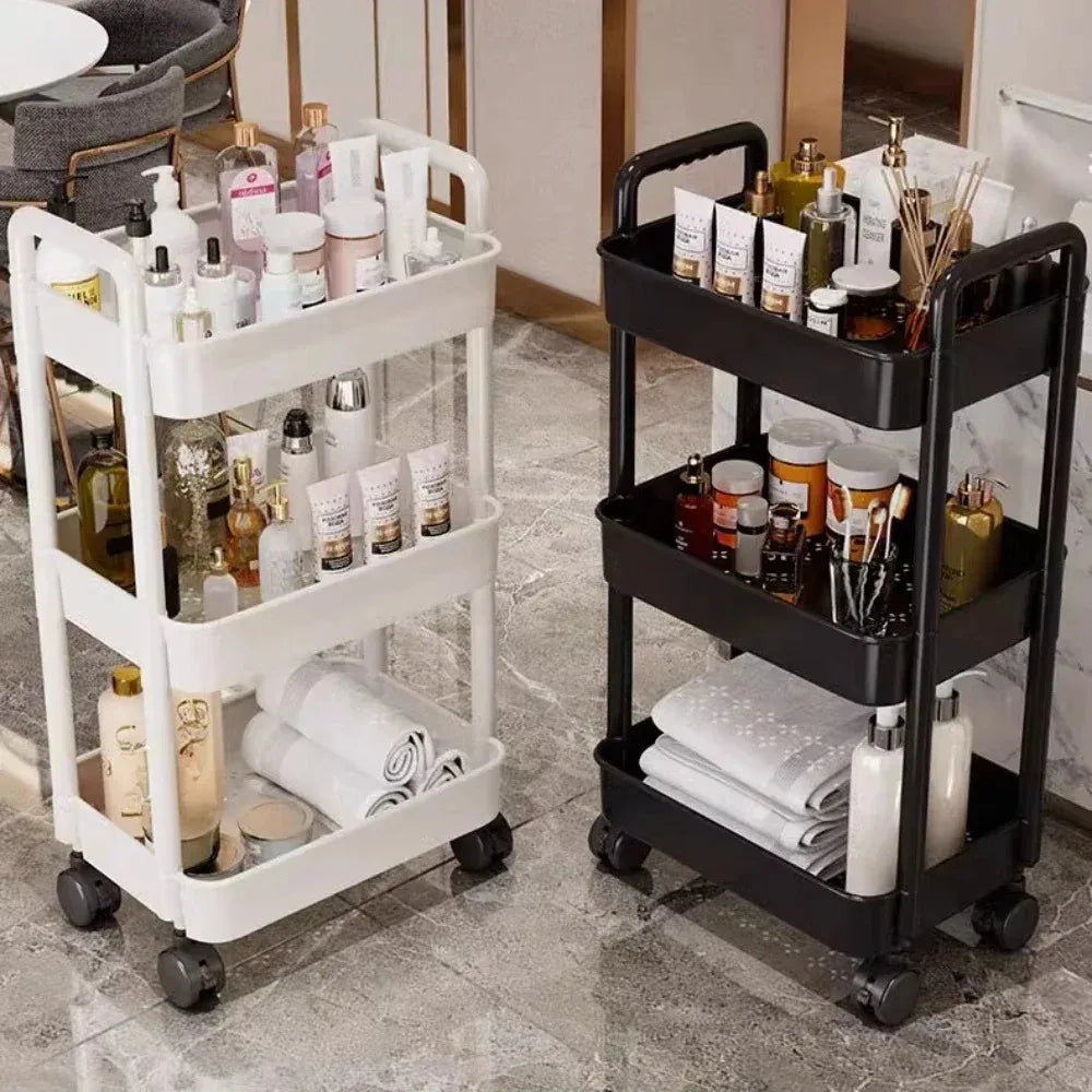 FlexiStore Mobile Storage Rack — 3/4 Tier Trolley Organizer with Wheels for Kitchen & Home