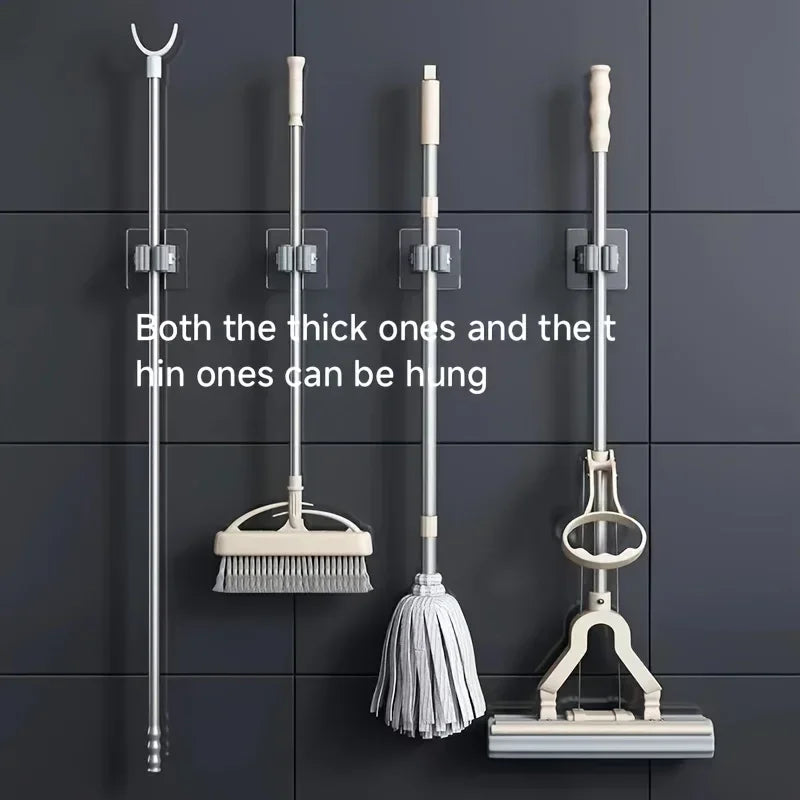 Wall-Mounted Mop and Broom Organizer