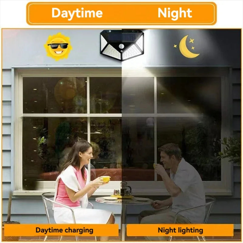 SunGuard 100 LED Solar Wall Lights — Motion Sensor Outdoor Lighting