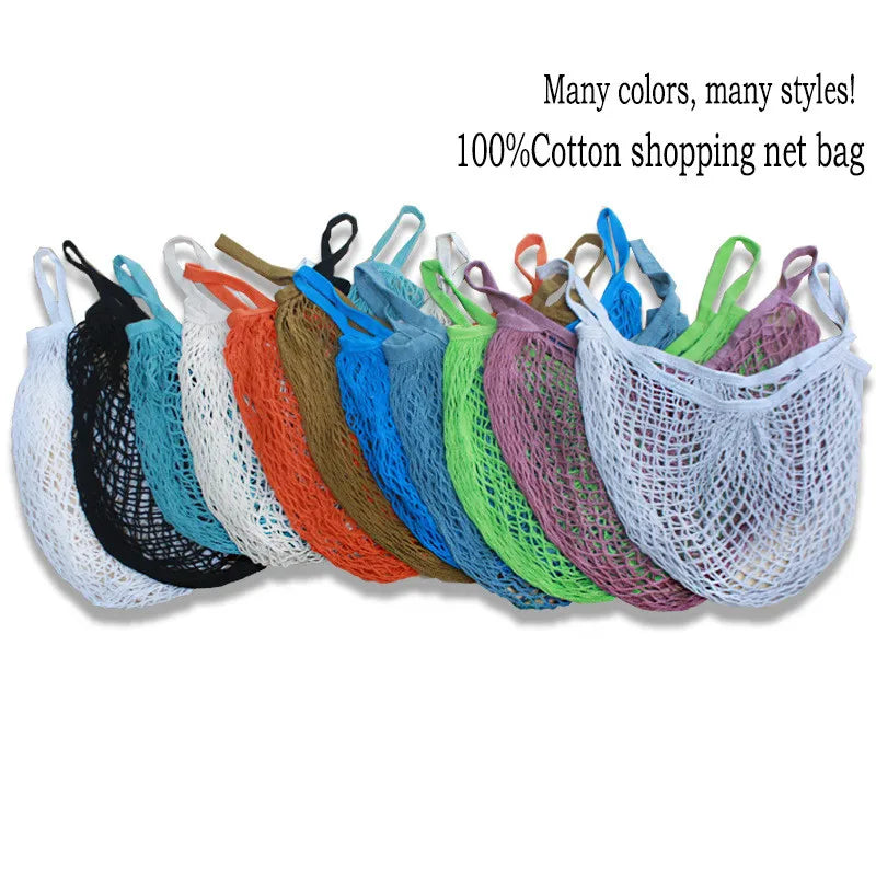 EcoCarry Reusable Cotton Mesh Tote Bags — Organic Washable Grocery Bags for Fruits & Vegetables