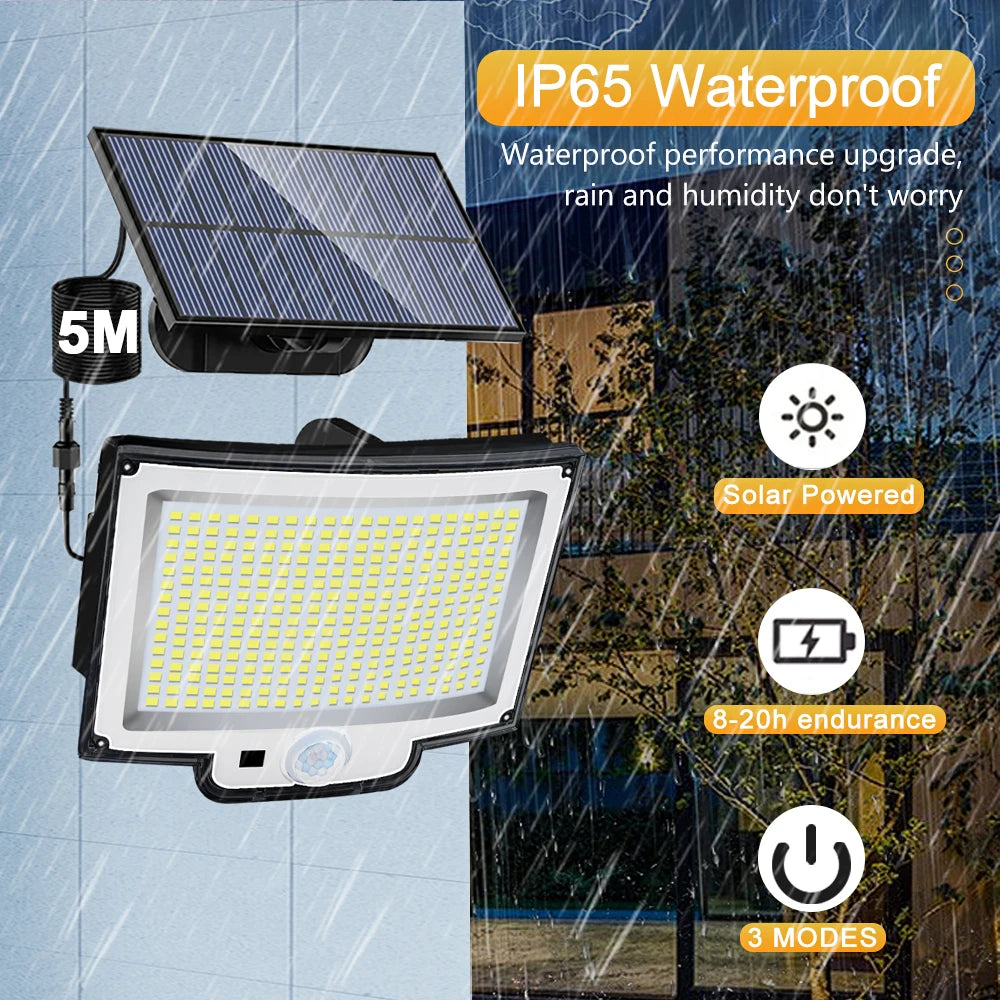 LumaGuard Solar Wall Light — 328/348 LED Super Bright Motion Sensor