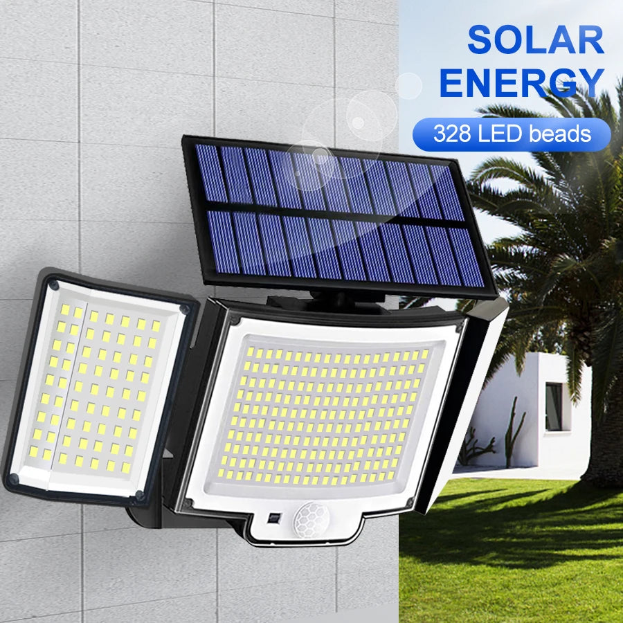 LumaGuard Solar Wall Light — 328/348 LED Super Bright Motion Sensor