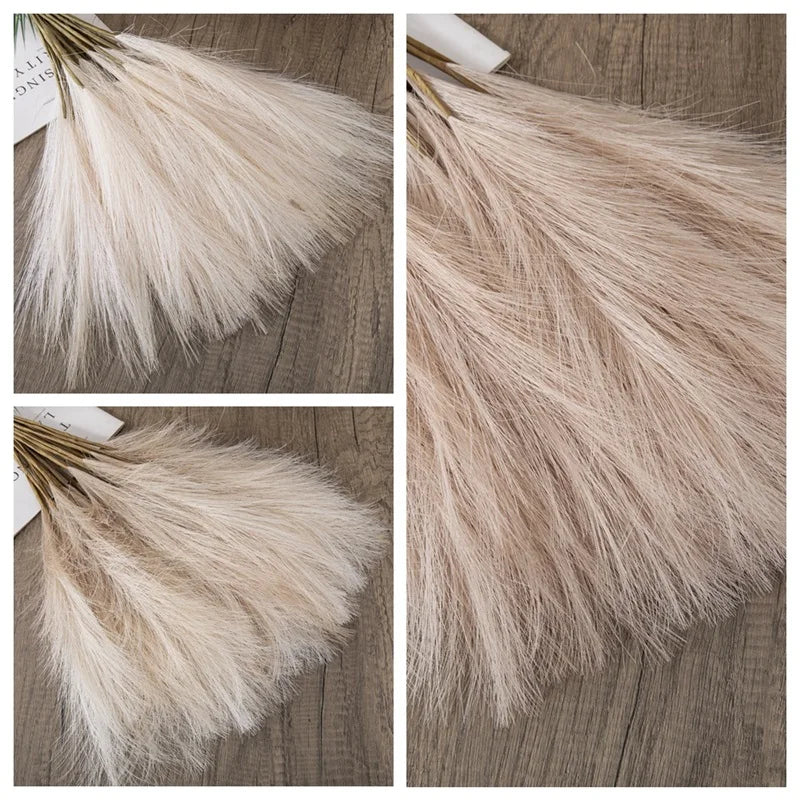 BohoBliss Faux Reed Bouquet – 10PCS Artificial Reed Flowers